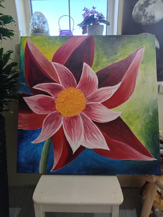 Tela pintada á mão 80x80