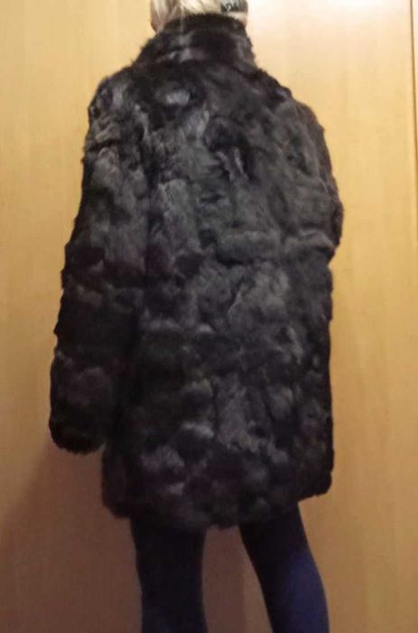 Шуба женская, из натурального меха кролика, размер 52