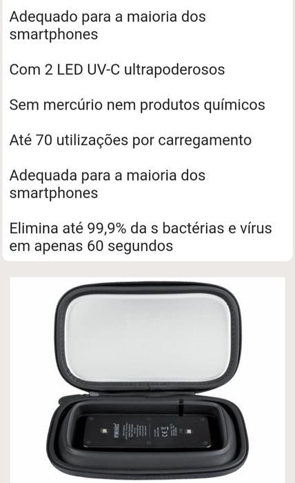 Esterilizador UV para telemóvel.