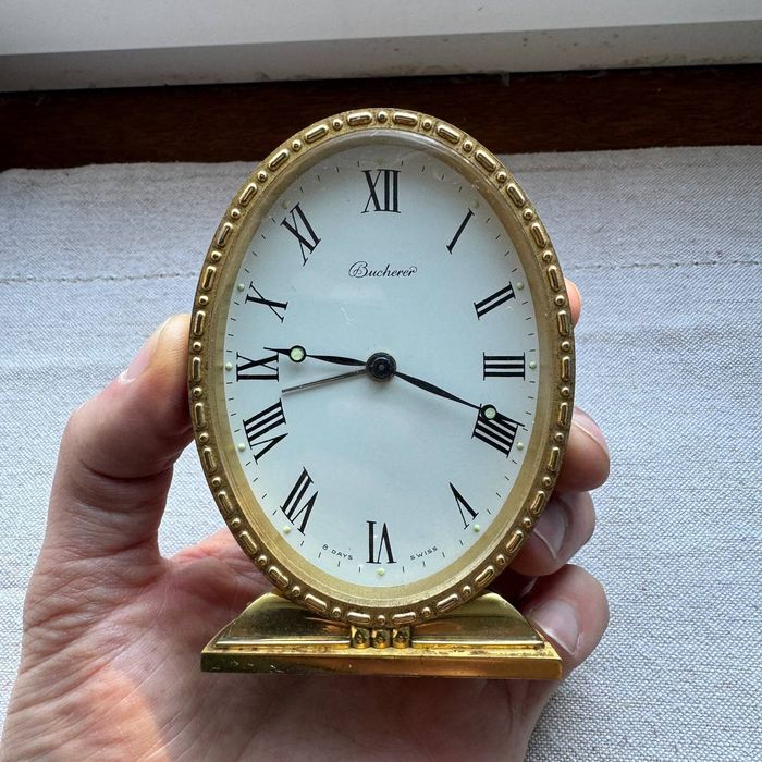 Zegar budzik Szwajcarski Bucherer 8 Days lata 50-60 te