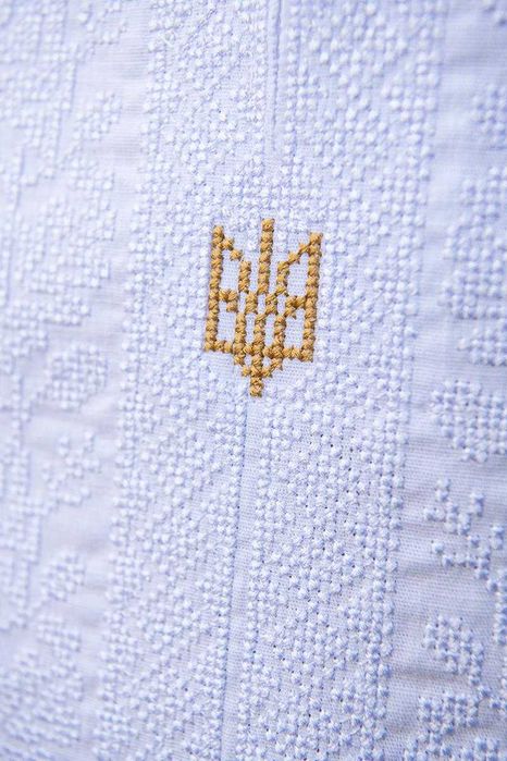 Вишиванка чоловіча біла українська сорочка вишита лляна з орнаментами