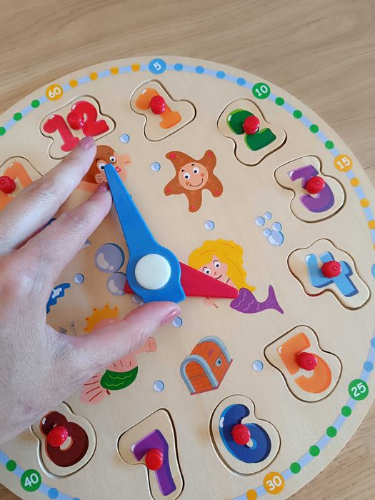 Relógio Infantil Madeira - Puzzle criança