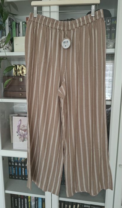 Nowe spodnie z lnem  L xl
