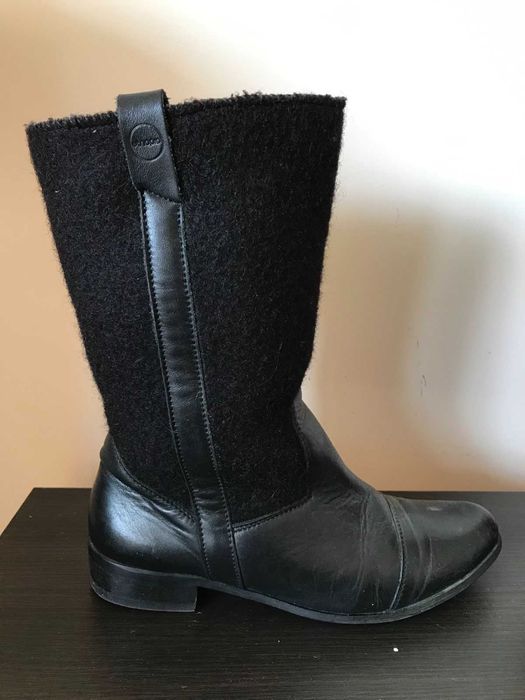 Buty damskie Etnopia 38, skóra i filc wełniany, bardzo ciepłe