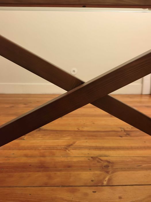 Secretária de Design em Vidro e Madeira 180x90 cm – Como Nova