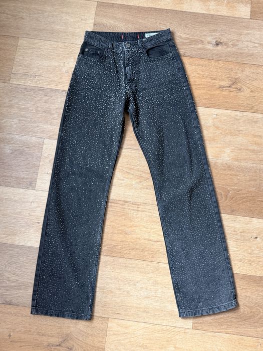 Джинси ZARA чорні в камінчиках | XS-S розмір