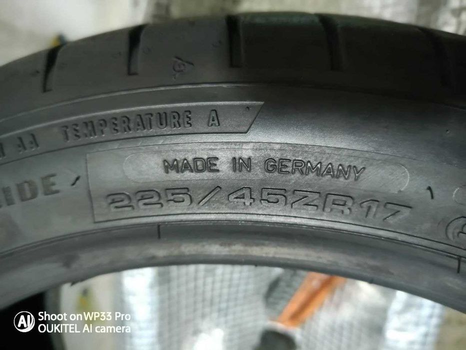 *Шини Dunlop 225/45R17. 2шт. Літо 2024р (643)