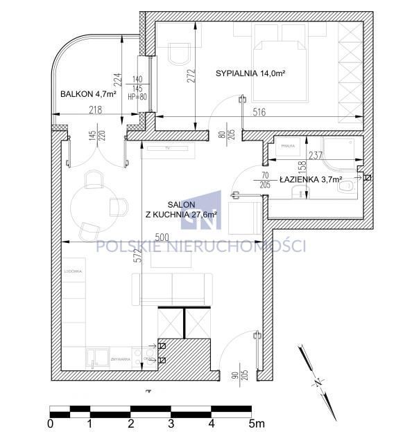 Krzyki | 2 pokoje | Balkon | Miejsce postojowe.