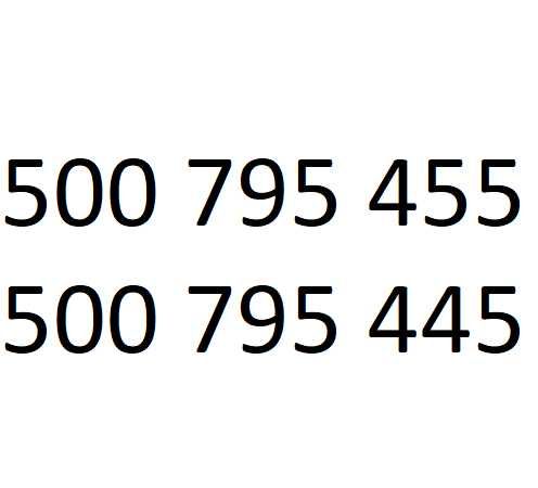 Złote Numery Bardzo Do Siebie Podobne -> 500_795_455 / 500_795_445