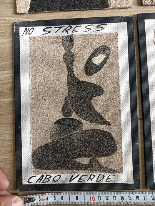 4 Quadros africanos - areia pintada - Ilha do Sal - Cabo Verde*