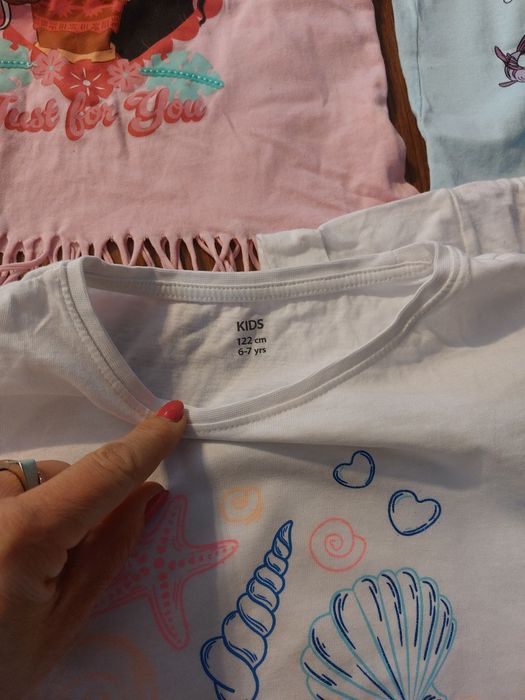 Zestaw 6 bluzek  dla dziewczynki 122