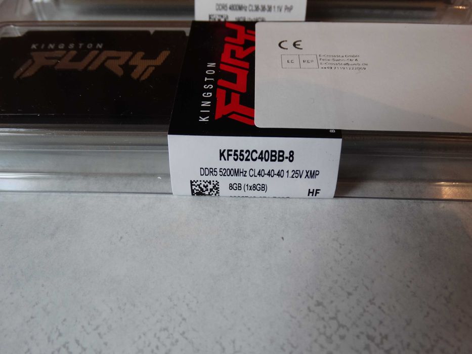 оперативная память Kingston FURY BEAST DDR5 8GB 5200MHz 16GB 4800MHz