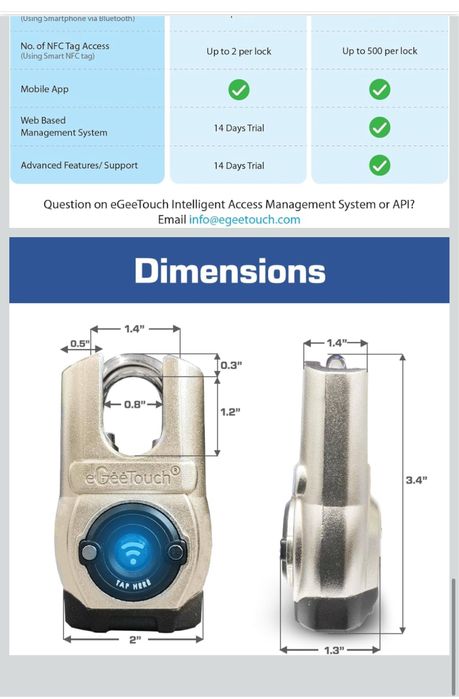 Zewnętrzna inteligentna kłódka 5. generacji eGeeTouch