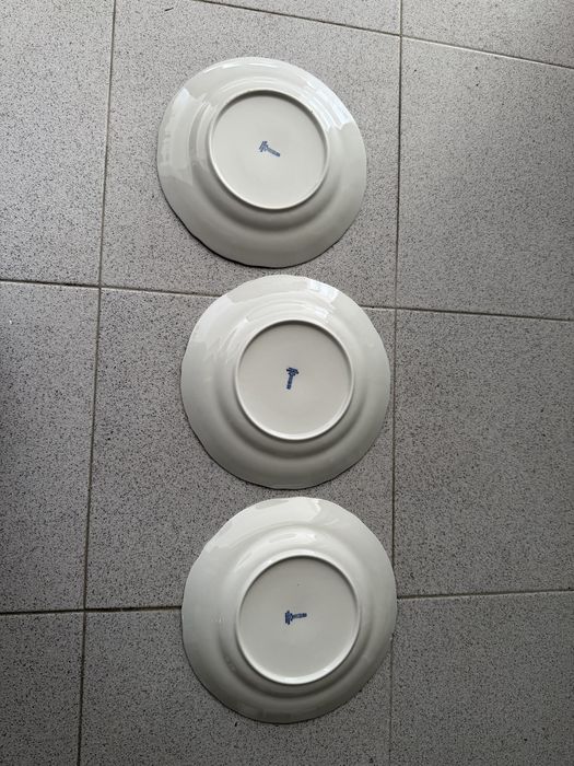 Conjunto de 3 Pratos Porcelana SP Coimbra (Portugal)