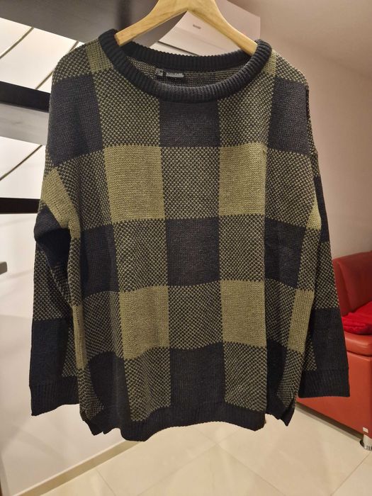 Sweter czerń_oliwka - oversize XL-XXXL – NOWY