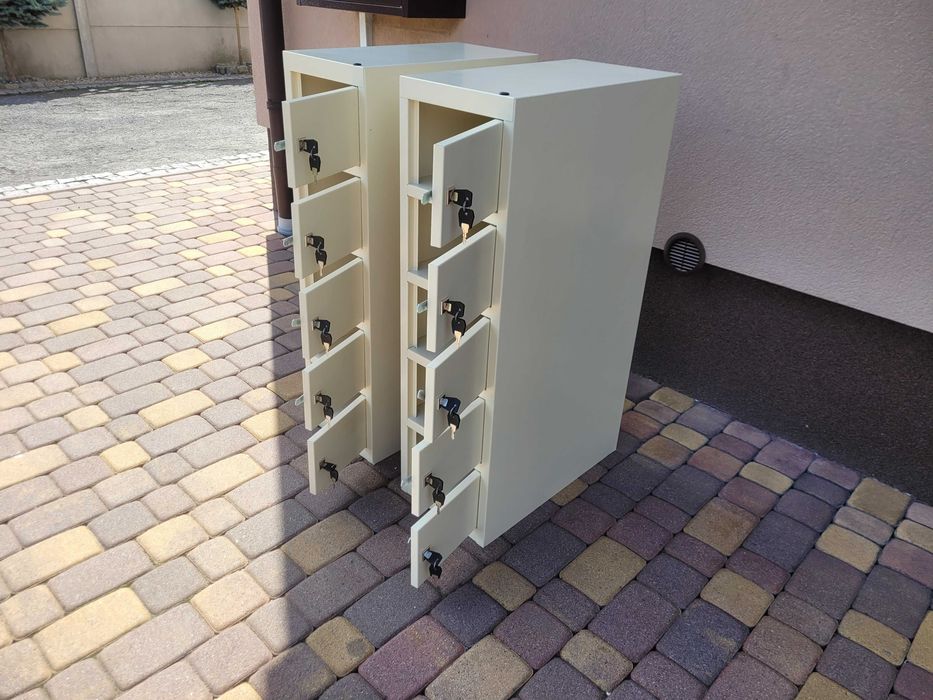 2 x Szafka Skrytkowa Metalowa 5 Schowków Na Klucz