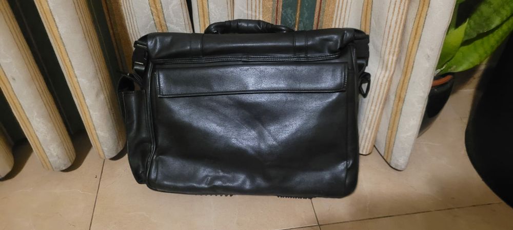 Mala de professor em pele genuína para tranporte de documentos e port