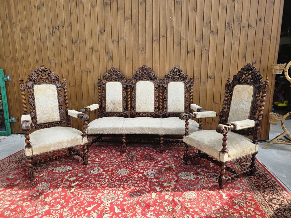 Wypoczynek barok renesans rzeźbiony sofa + trony #2011 Stylowy Węgrów