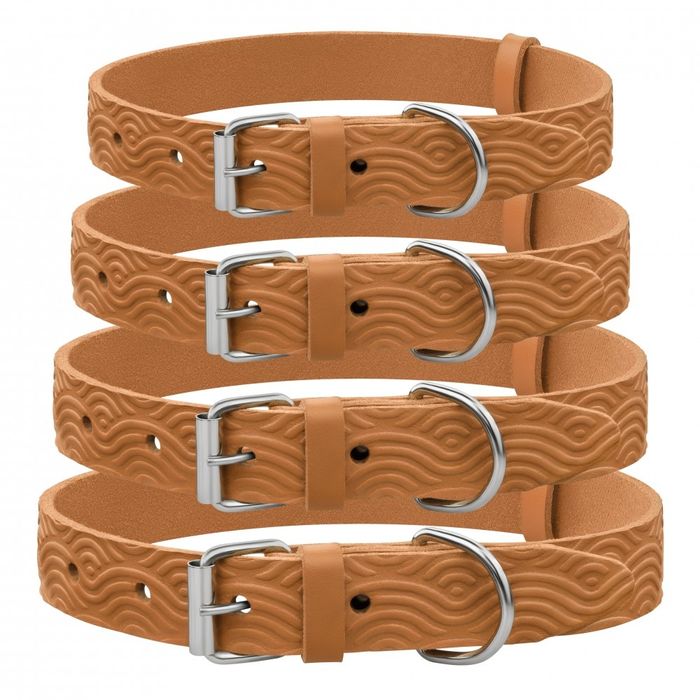 Кожаный ошейник для собак, жетон, гравировка, ремешок с пластиной