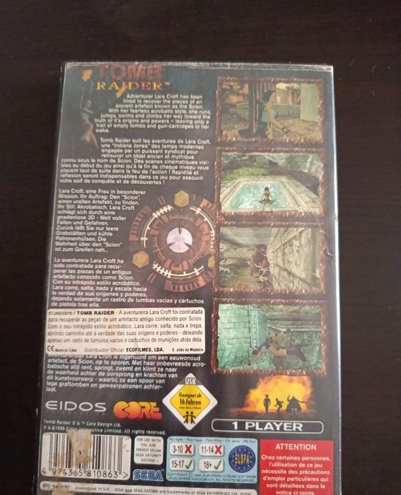 Tomb Raider Sega Saturn Pal - CIB (selo sega Portugal / Ecofilmes)