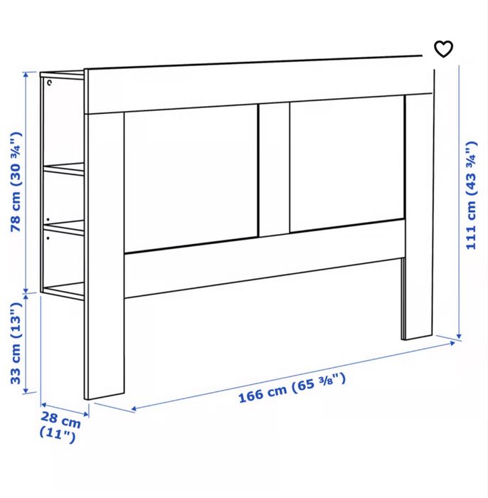 BRIMNES Estrutura cama c/arrumação, branco, 160x200 cm com Cabeceira c/arrumação, branco, 160 cm