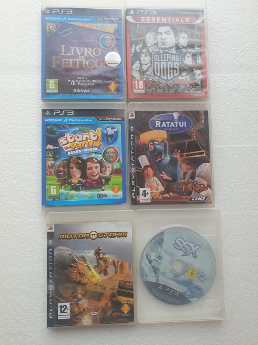Jogos PS3 - Livro de feitiços. Sleeping dogs. Ratatui.  Motor storm.