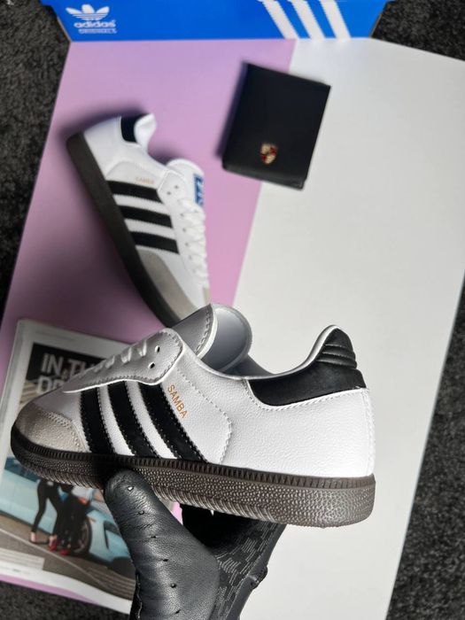Жіночі кросівки адідас самба Adidas Samba OG Originals White Black