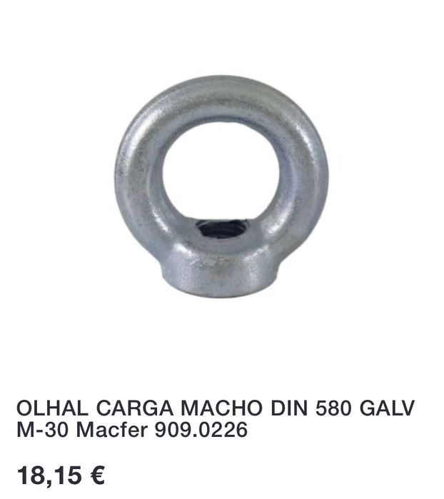 Olhal carga macho M30