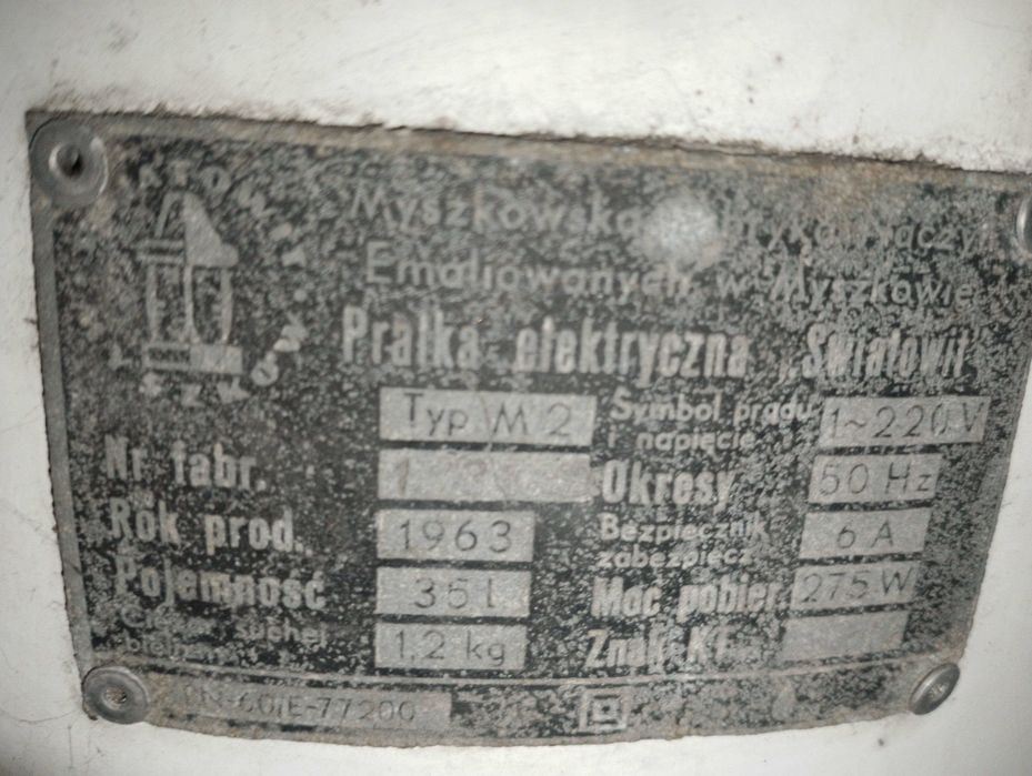 Pralka elektryczna Światowit PRL 1963