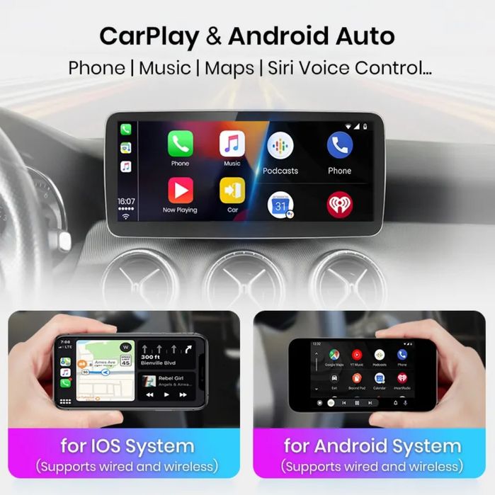 Rádio Android 8/128GB Mercedes CLA A GLA W176 C117 X117 x156 CARPLAY