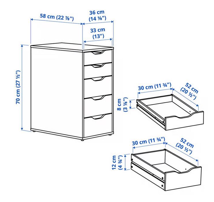 Bloco de gavetas Alex [Ikea]