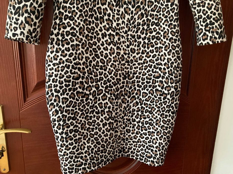Sukienka w panterkę zamek L jak masełko