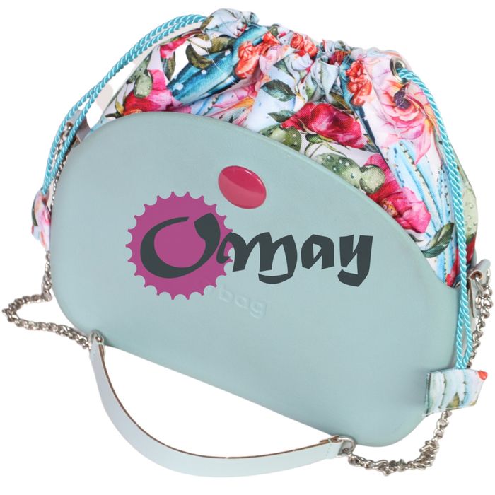 Turkusowy organizer OBAG MOON LIGHT worek kwiaty 2kieszenie komin OMAY