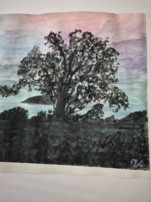 Pintura em aguarela Memórias da Costa Rica.