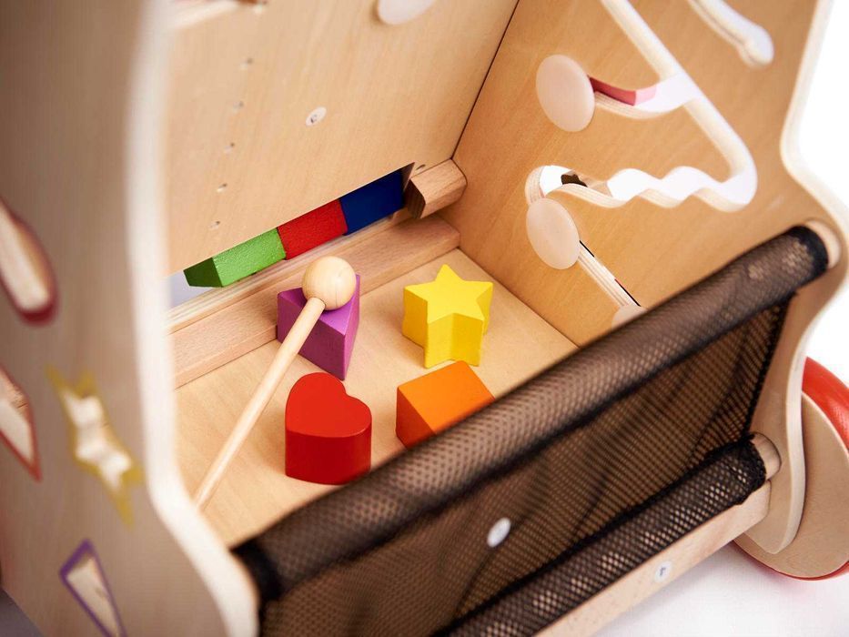 PCHACZ CHODZIK dla Dzieci Drewniany Kostka EDUKACYJNA z Drewna 6W1