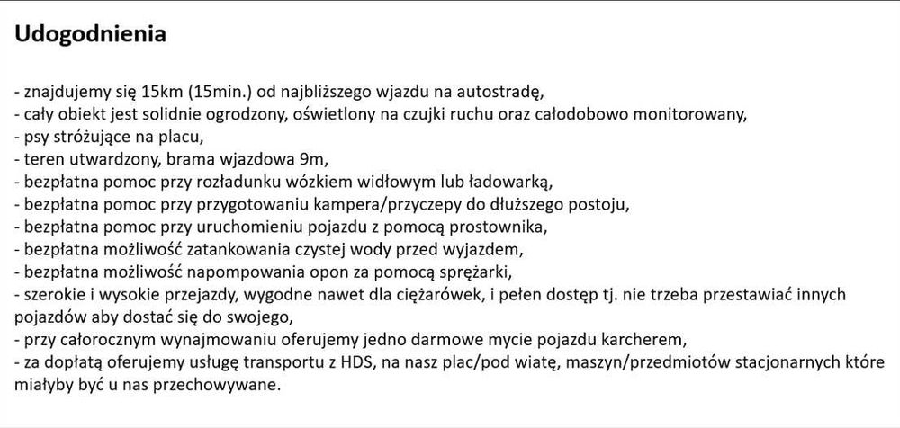 PARKING, przechowalnia, zimowanie, kamperów, przyczep, itp