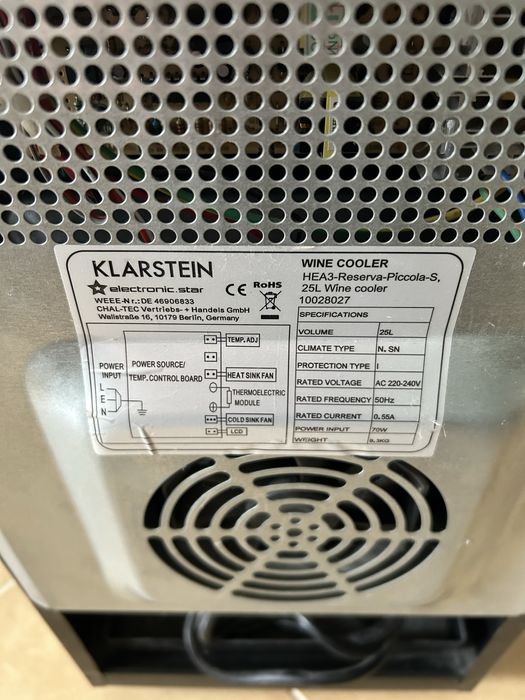 Klarstein lodówka winiarka do win 25L