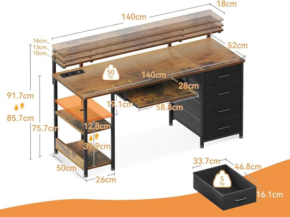 Nowe biurko komputerowe / stół / blat / ODK / 140CM !A3440!