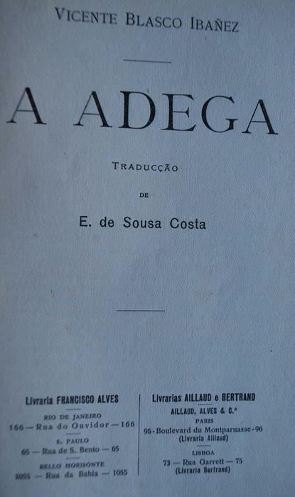 A Adega (La Bodega) de Vicente Blasco Ibañez