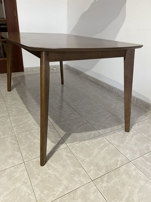 Mesa de Jantar em Madeira Escura 150x90 cm – Bom Estado