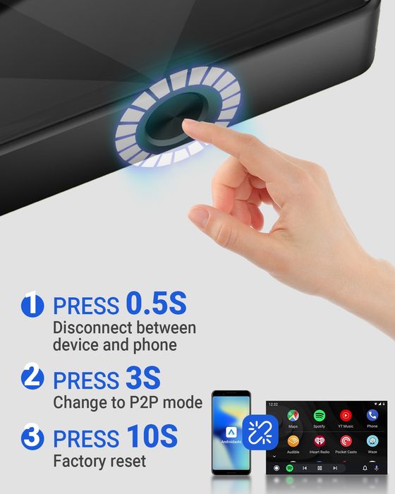 Ottocast A2air Pro Adaptador para Android Auto Bluetooth NOVO