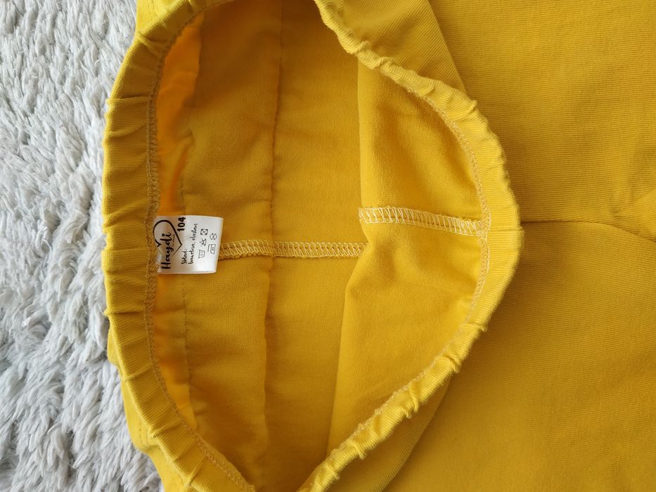 Legginsy/gładkie/żółte/falbanki/wiosna/lato/Haydi/r.98/104