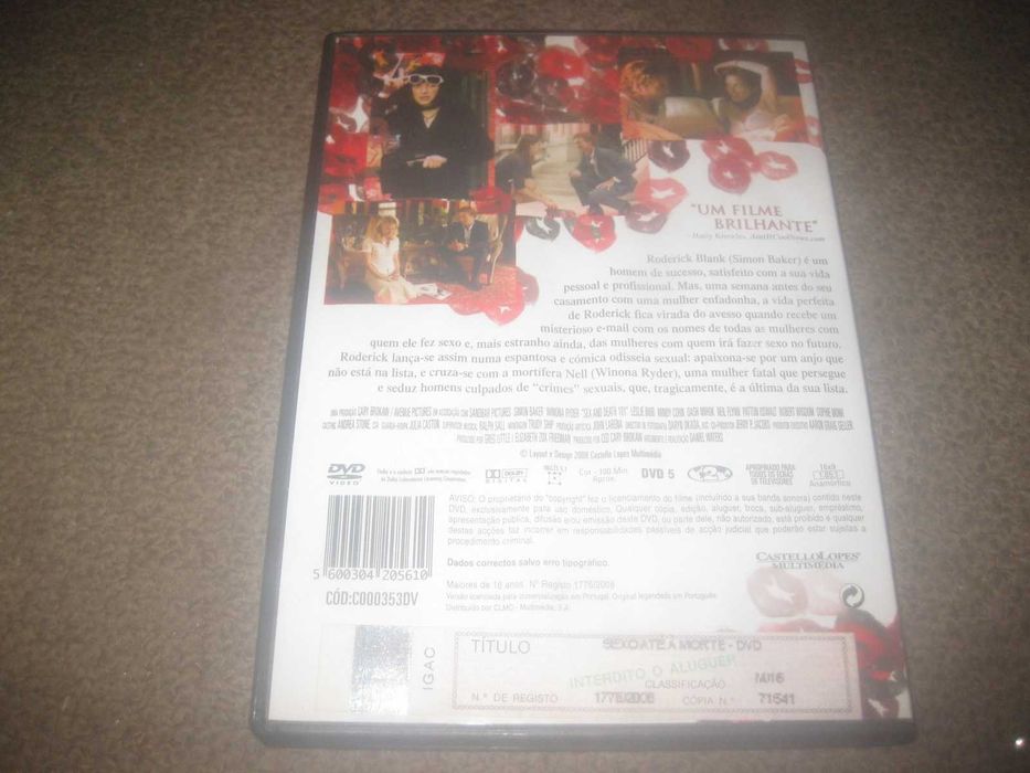 DVD "Sexo Até á Morte" com Winona Ryder