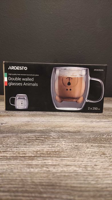 Набір чашок ARDESTO з подвійними стінками 2 шт 250 мл Animals