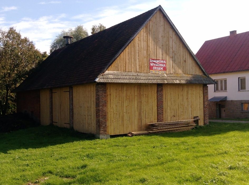 Skup starych desek, rozbiórka stodoła, belki, wymiana.