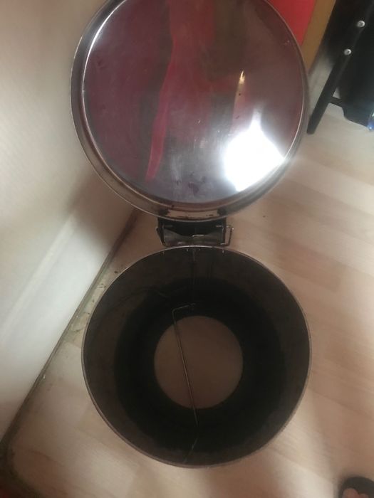 БОЛЬШОЕ МУСОРНОЕ ВЕДРО 12 литров из Нержавеющей Стали с Педалью