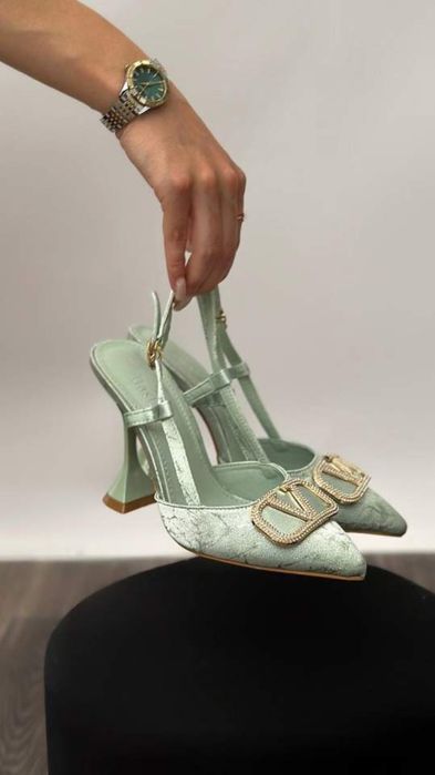 Туфлі жіночі м'ятного кольору, слінгбеки 40 р.