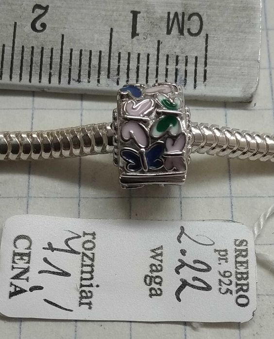 Charms Stoper Motylki Srebro 925 NOWE