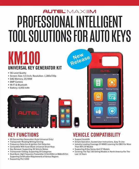 Autel MaxiIM KM100E Máquina Programação Chaves Original PT (NOVO)