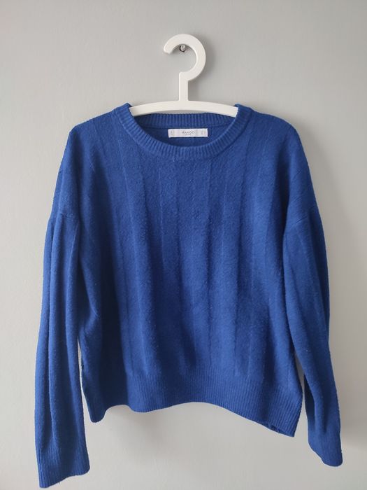 Sweter Mango niebieski kobaltowy XL XXL